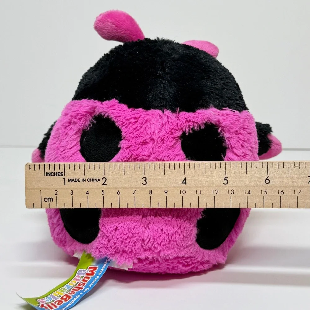 Mushabelly Adorables Pink Ladybug Plush Squeeze Chatter Sound Toy Y2K Kidcore